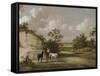 A Quarry Scene with Figures-Julius Caesar Ibbetson-Framed Stretched Canvas
