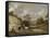 A Quarry Scene with Figures-Julius Caesar Ibbetson-Framed Stretched Canvas