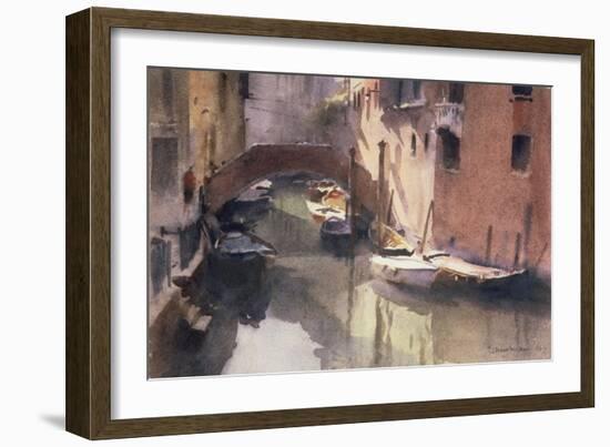 A Quiet Canal in Venice, 1990-Trevor Chamberlain-Framed Giclee Print