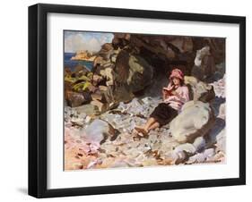 A Quiet Corner on Sark-null-Framed Art Print