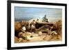 A Quiet Day in the Diamond Battery - Portrait of a Lancaster 68-Pounder, Crimean War 1855-1856-William Simpson-Framed Giclee Print