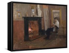 A Quiet Day in the Studio, 1885 (Oil on Canvas)-John Lavery-Framed Stretched Canvas