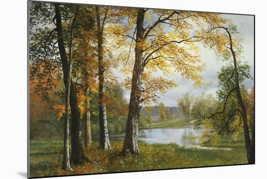 A Quiet Lake-Albert Bierstadt-Mounted Giclee Print