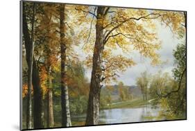 A Quiet Lake-Albert Bierstadt-Mounted Giclee Print