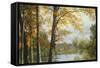 A Quiet Lake-Albert Bierstadt-Framed Stretched Canvas