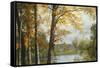 A Quiet Lake-Albert Bierstadt-Framed Stretched Canvas