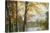 A Quiet Lake-Albert Bierstadt-Stretched Canvas