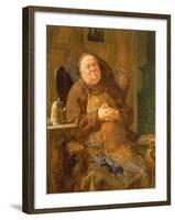 A Quiet Smoke, 1895 (Oil on Canvas)-Eduard Von Grutzner-Framed Giclee Print