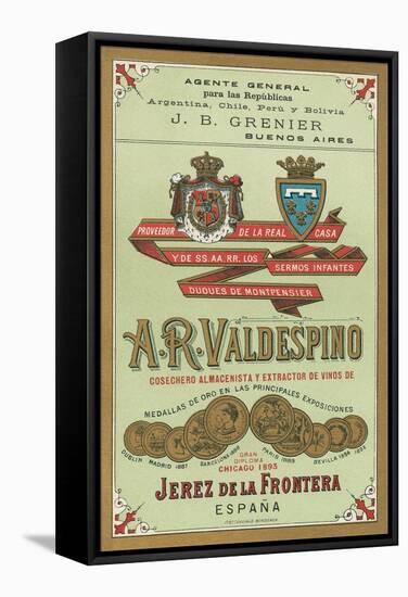 A. R. Valdespino Sherry Label-null-Framed Stretched Canvas