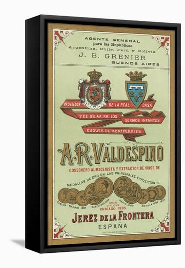 A. R. Valdespino Sherry Label-null-Framed Stretched Canvas