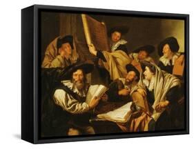 A Rabbinical Disputation-Jacob Toorenvliet-Framed Stretched Canvas