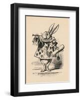 'A Rabbit as court official blowing a trumpet for an announcement', 1889-John Tenniel-Framed Giclee Print