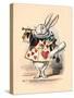 'A Rabbit as court official blowing a trumpet for an announcement', 1889-John Tenniel-Stretched Canvas