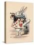 'A Rabbit as court official blowing a trumpet for an announcement', 1889-John Tenniel-Stretched Canvas