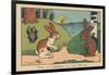 A Rabbit Comes Back to His Burrow Crying, His Ears Riddled with Leads. “A Hunter Did that to Me!” ,-Benjamin Rabier-Framed Giclee Print