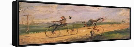 A Race Between Lallement Velocipedes, circa 1865-Samuel Henry Gordon Alken-Framed Stretched Canvas