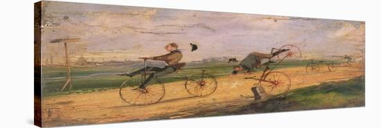 A Race Between Lallement Velocipedes, circa 1865-Samuel Henry Gordon Alken-Stretched Canvas