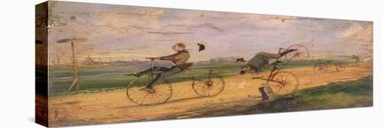 A Race Between Lallement Velocipedes, circa 1865-Samuel Henry Gordon Alken-Stretched Canvas