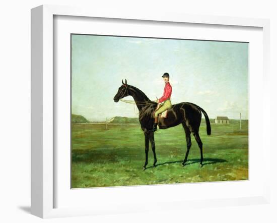 A Race Horse with a Jockey up on the Racetrack at Newmarket-Harry Hall-Framed Giclee Print