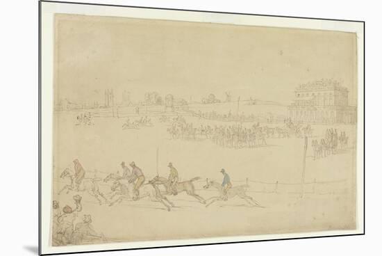 A Race of the Knavesmire at York (Pen and Ink with W/C on Paper)-Thomas Rowlandson-Mounted Giclee Print