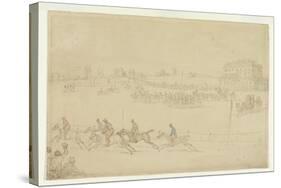 A Race of the Knavesmire at York (Pen and Ink with W/C on Paper)-Thomas Rowlandson-Stretched Canvas