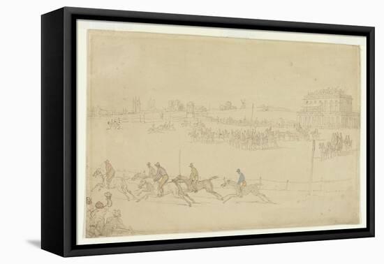 A Race of the Knavesmire at York (Pen and Ink with W/C on Paper)-Thomas Rowlandson-Framed Stretched Canvas