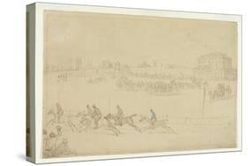 A Race of the Knavesmire at York (Pen and Ink with W/C on Paper)-Thomas Rowlandson-Stretched Canvas