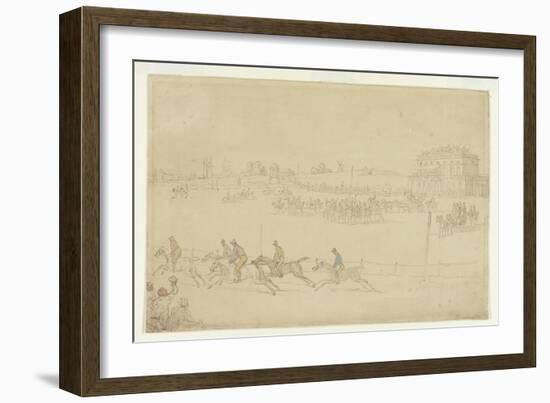 A Race of the Knavesmire at York (Pen and Ink with W/C on Paper)-Thomas Rowlandson-Framed Giclee Print