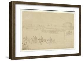 A Race of the Knavesmire at York (Pen and Ink with W/C on Paper)-Thomas Rowlandson-Framed Giclee Print