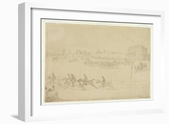 A Race of the Knavesmire at York (Pen and Ink with W/C on Paper)-Thomas Rowlandson-Framed Giclee Print