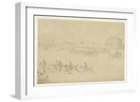 A Race of the Knavesmire at York (Pen and Ink with W/C on Paper)-Thomas Rowlandson-Framed Giclee Print