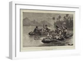 A Race to the Market, Tahiti, Society Islands-null-Framed Giclee Print