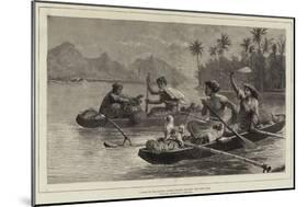 A Race to the Market, Tahiti, Society Islands-null-Mounted Giclee Print