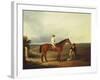 A Racehorse with a Jockey Up, with a Trainer and a Spaniel by a Gate-George Fenn (Attr to)-Framed Giclee Print