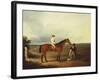 A Racehorse with a Jockey Up, with a Trainer and a Spaniel by a Gate-George Fenn (Attr to)-Framed Giclee Print