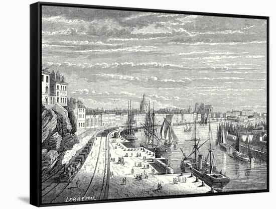 A Railway in Nantes-null-Framed Stretched Canvas