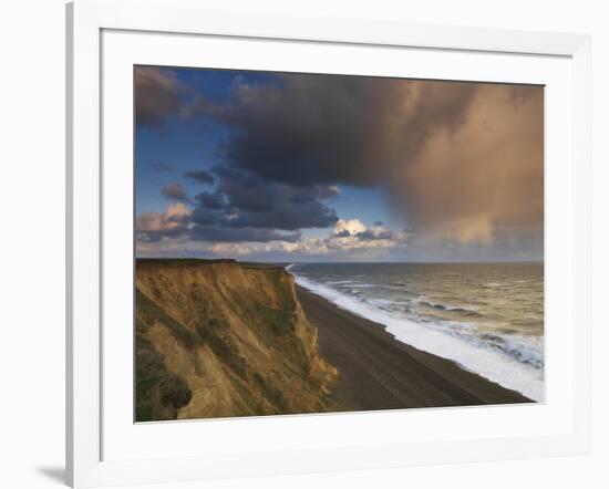 A Rain Cloud Approaches the Cliffs at Weybourne, Norfolk, England-Jon Gibbs-Framed Photographic Print