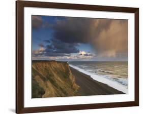 A Rain Cloud Approaches the Cliffs at Weybourne, Norfolk, England-Jon Gibbs-Framed Photographic Print