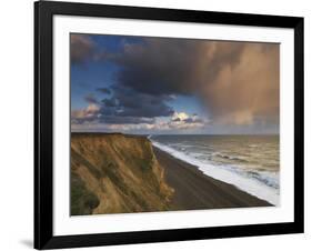 A Rain Cloud Approaches the Cliffs at Weybourne, Norfolk, England-Jon Gibbs-Framed Photographic Print