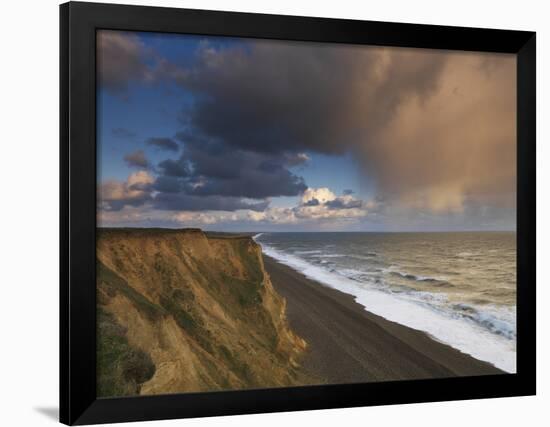 A Rain Cloud Approaches the Cliffs at Weybourne, Norfolk, England-Jon Gibbs-Framed Photographic Print