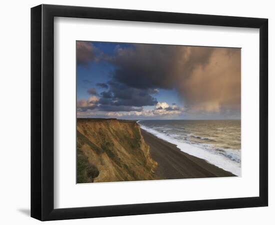 A Rain Cloud Approaches the Cliffs at Weybourne, Norfolk, England-Jon Gibbs-Framed Photographic Print