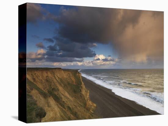 A Rain Cloud Approaches the Cliffs at Weybourne, Norfolk, England-Jon Gibbs-Stretched Canvas