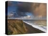 A Rain Cloud Approaches the Cliffs at Weybourne, Norfolk, England-Jon Gibbs-Stretched Canvas