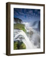 A Rainbow over Iguacu Falls in Brazil-Alex Saberi-Framed Premium Photographic Print