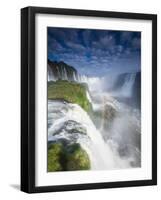 A Rainbow over Iguacu Falls in Brazil-Alex Saberi-Framed Premium Photographic Print