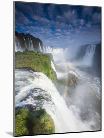 A Rainbow over Iguacu Falls in Brazil-Alex Saberi-Mounted Premium Photographic Print