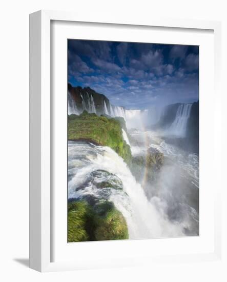 A Rainbow over Iguacu Falls in Brazil-Alex Saberi-Framed Photographic Print