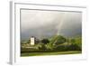 A Rainbow over St. David's Church in the Tiny Welsh Hamlet of Llanddewir Cwm, Powys, Wales-Graham Lawrence-Framed Photographic Print