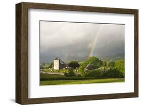 A Rainbow over St. David's Church in the Tiny Welsh Hamlet of Llanddewir Cwm, Powys, Wales-Graham Lawrence-Framed Photographic Print