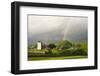 A Rainbow over St. David's Church in the Tiny Welsh Hamlet of Llanddewir Cwm, Powys, Wales-Graham Lawrence-Framed Photographic Print
